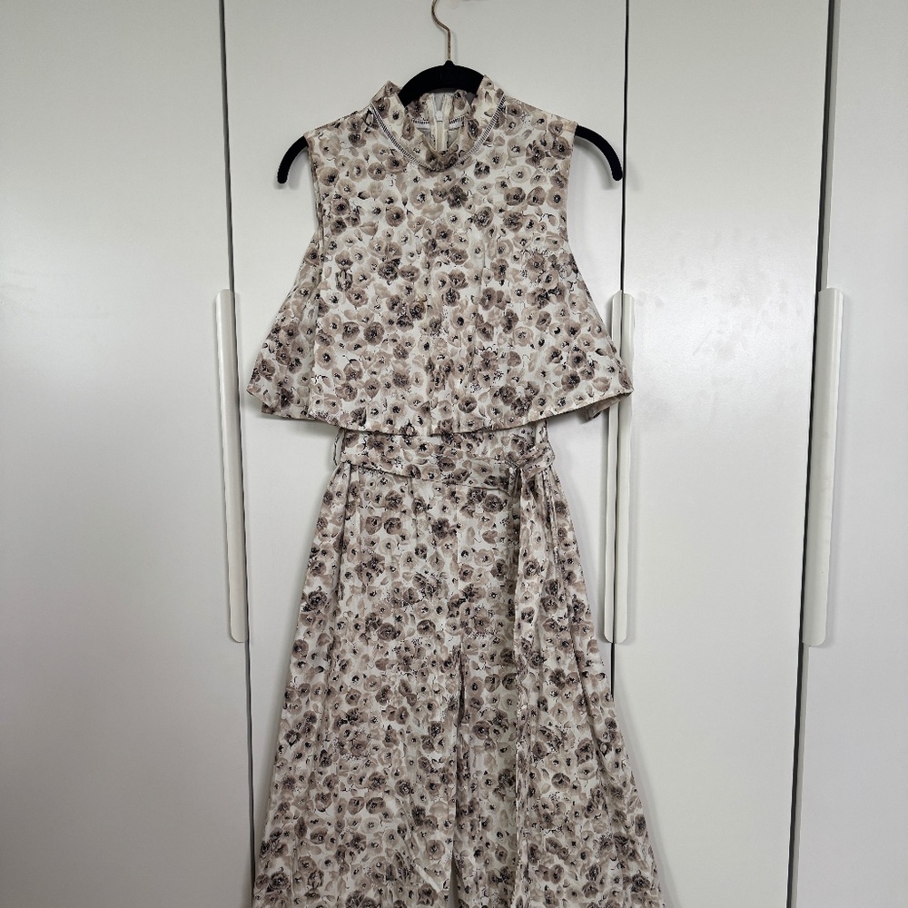 Lela Rose Cotton Floral Jumpsuit